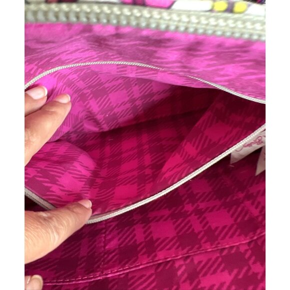 Vera Bradley Pink & Purple Paisley Quilted Tote Bag With Top Zipper Closure - Picture 8 of 12